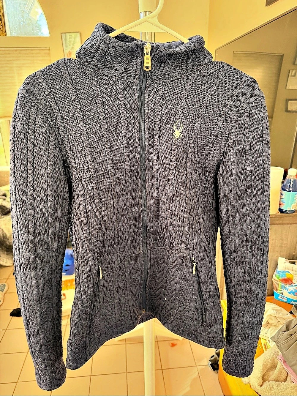 Spyder Major Cable Stryke Full-Zip Fleece Jacket Gray Medium